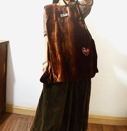 Mud Silk Velvet Padded Chinese Vest to0169 X302