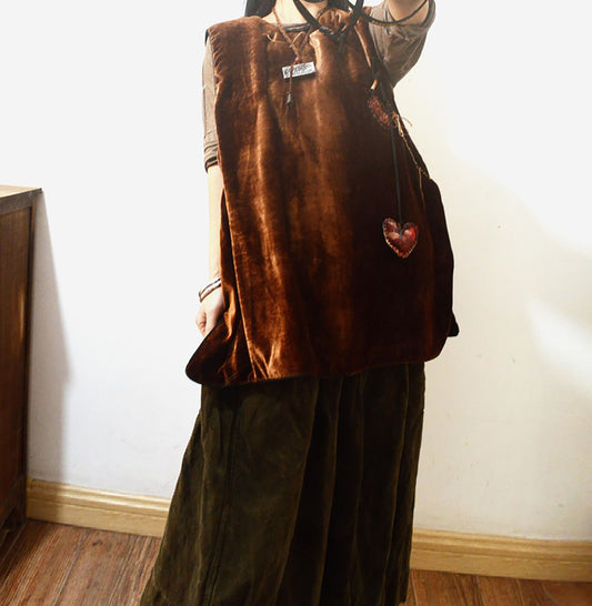 Mud Silk Velvet Padded Chinese Vest to0169 X302