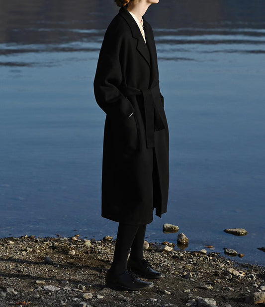edoa Classic Double-faced Wool Belted Coat