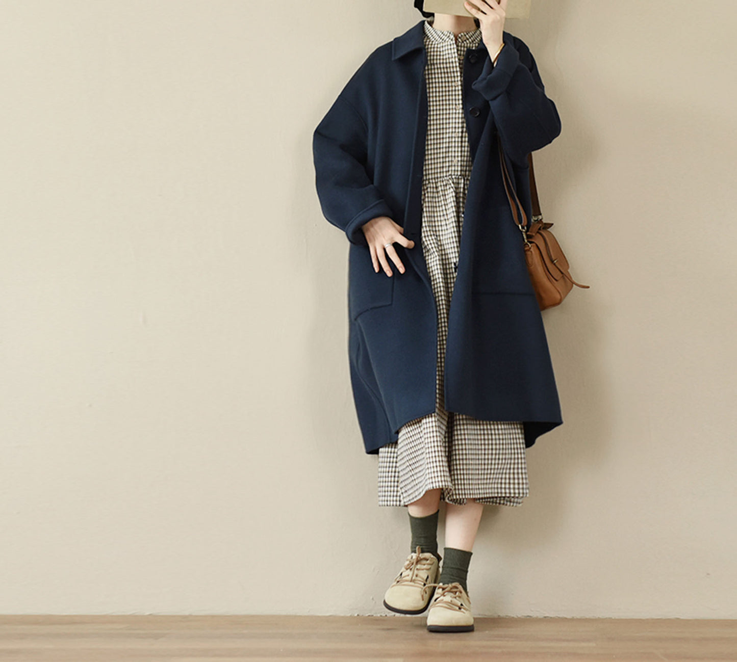 edoa Minimalist Oversized Double Faced Wool Coat