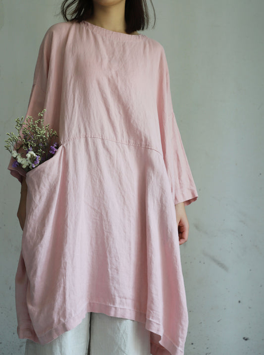 edoa Oversized Linen Smock Top Tunic