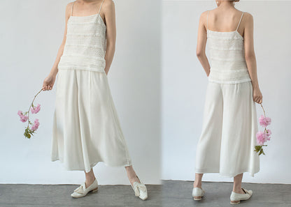 edoa Silk Velvet Wide Leg Pants