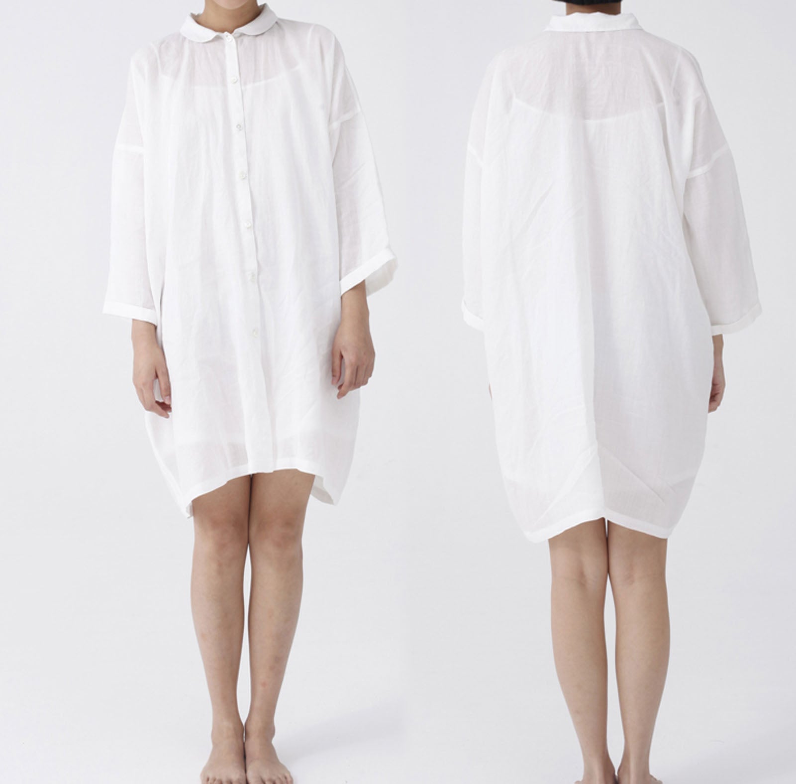 edoa Peter Pan Collar Shirt Dress 