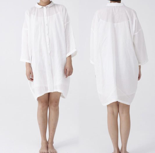 edoa Peter Pan Collar Shirt Dress 