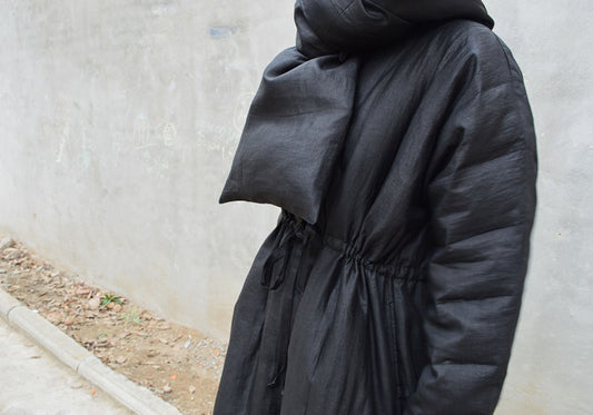 edoa Mud Silk Goose Down Long Coat