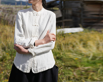 edoa Stone Washed Linen Cheongsam