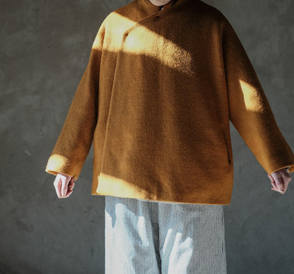 EDOA Wool Diagonal Placket Chinese Jacket