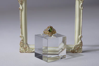 edoa Royal Style Nesting Oval Peridot Ring Set