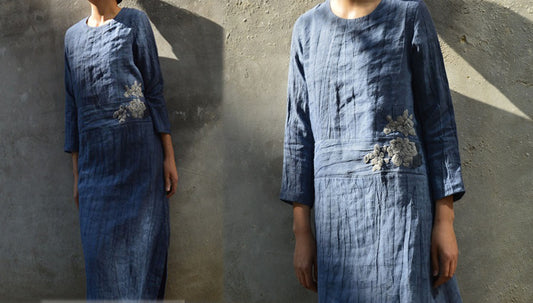 edoa Mud-dyed Ramie Dress