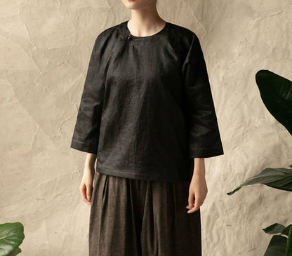 edoa Mud Silk Modified Chinese Blouse