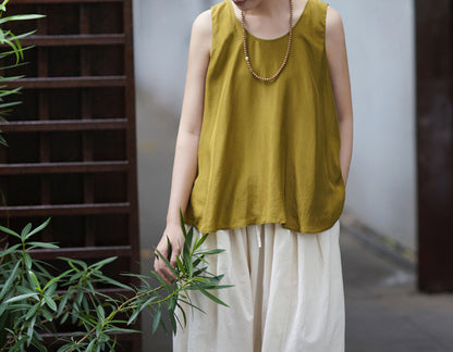 edoa Double Layer Pure Silk Habutae Tank 