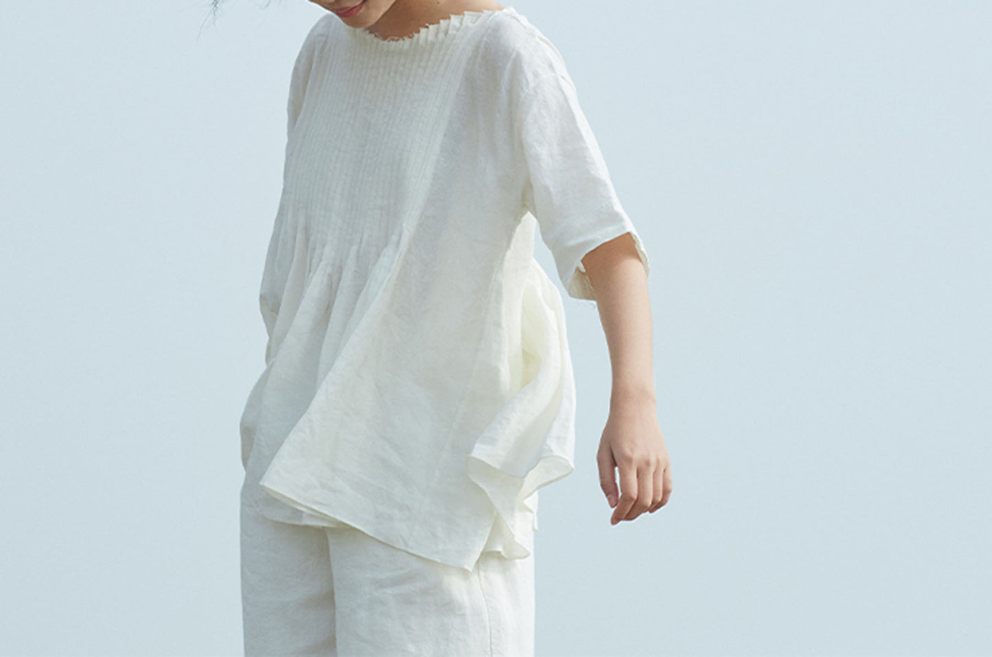 edoa Pintucked Linen Blouse