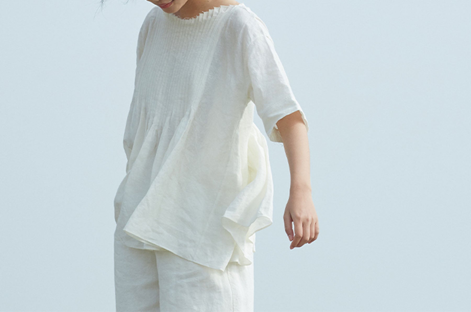 edoa Pintucked Linen Blouse