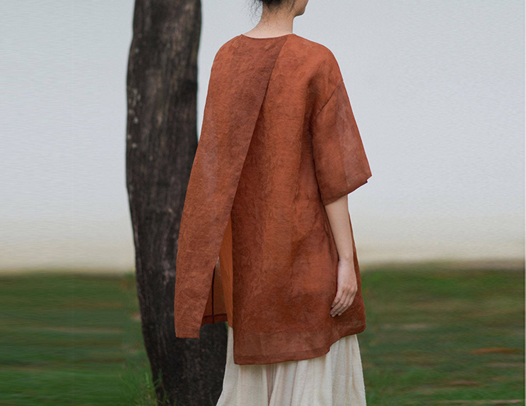 edoa Loose Fitting Mud Silk Tunic 