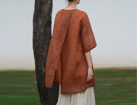 edoa Loose Fitting Mud Silk Tunic 