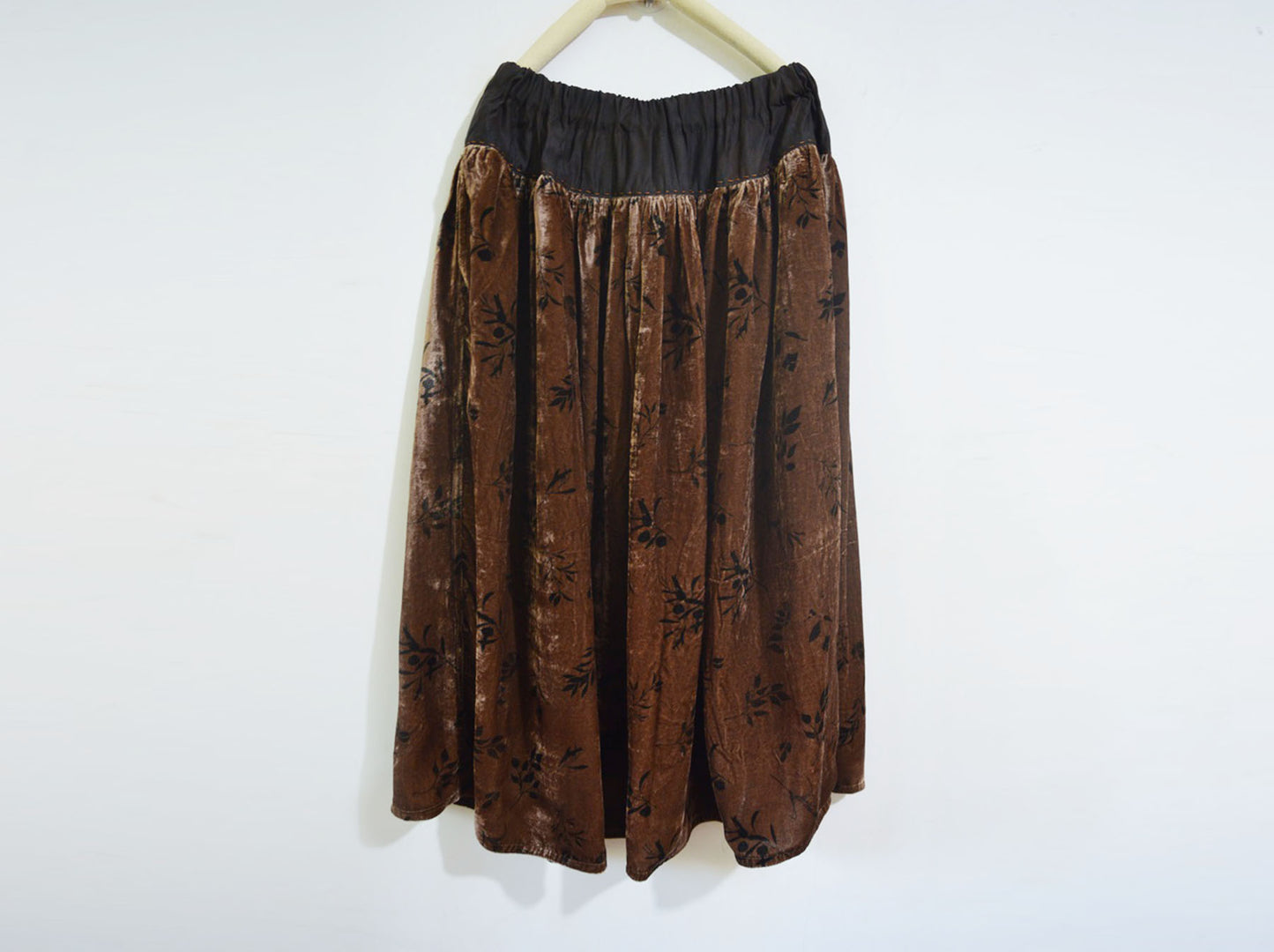 Loose Dioscorea Dyed Silk Velvet Skirt sk0081 X023