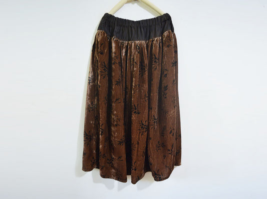 Loose Dioscorea Dyed Silk Velvet Skirt sk0081 X023