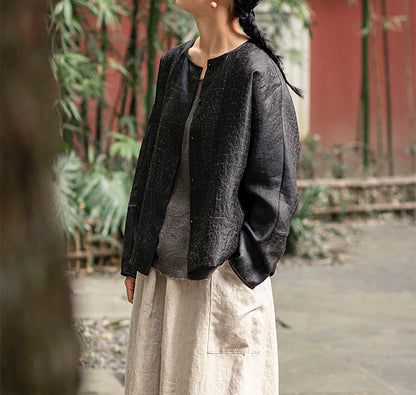 edoa Cracked Mud Silk Over Shirt