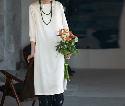 edoa Silk Charmeuse High Slit Tunic