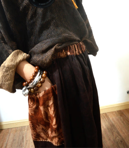 Reversible Mud Noil Silk Jacquard Wide Leg Pants pa0129 X298