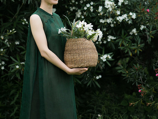 edoa Mud Silk Organza A-line Qipao