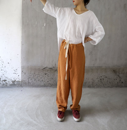 edoa High Counted French Linen Blouse
