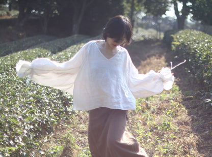 edoa White 18th Century Linen Pirate Shirt