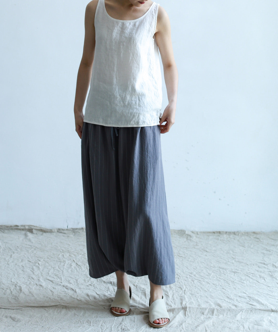 edoa White Washed Linen Tank Top
