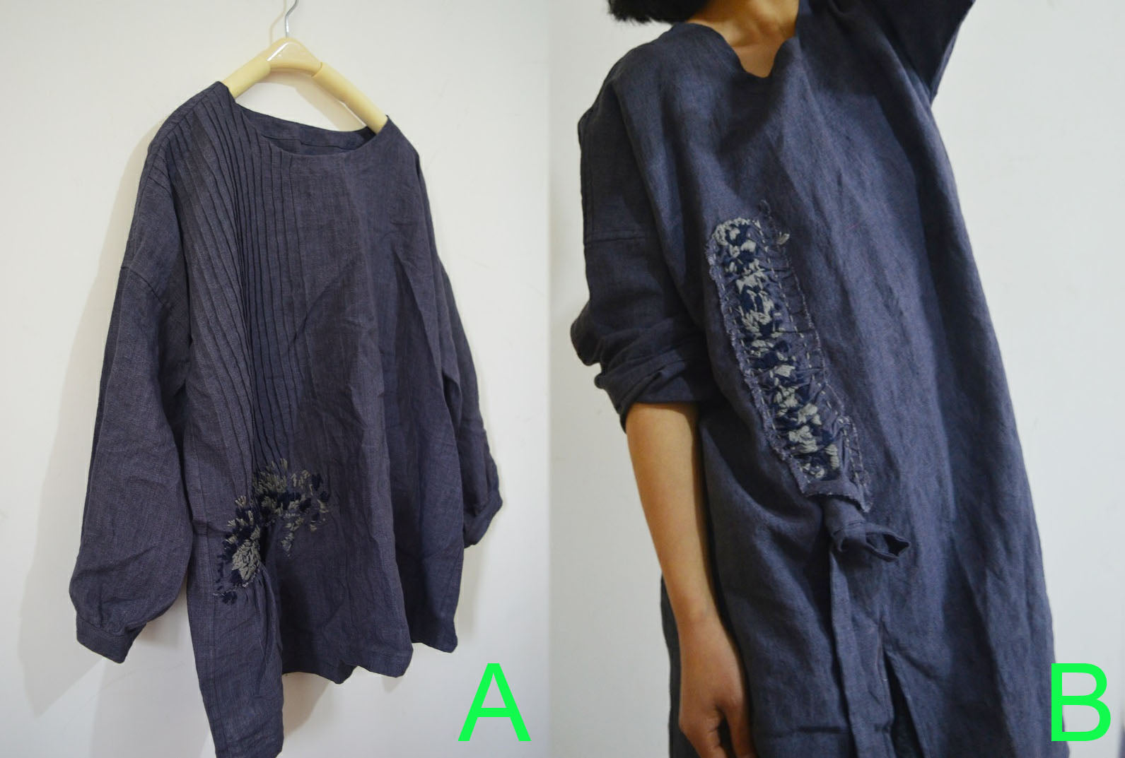 edoa Pinktucked Linen Tunic Top