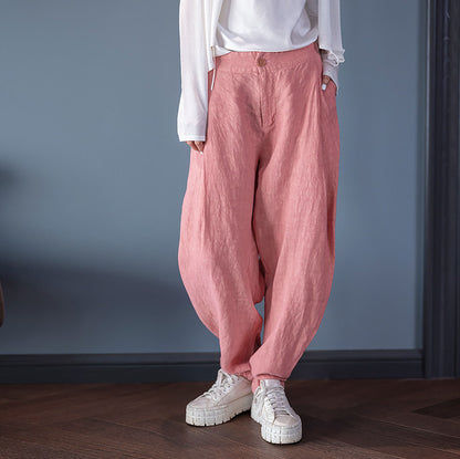 edoa Loose Fitting Tapered Linen Pants