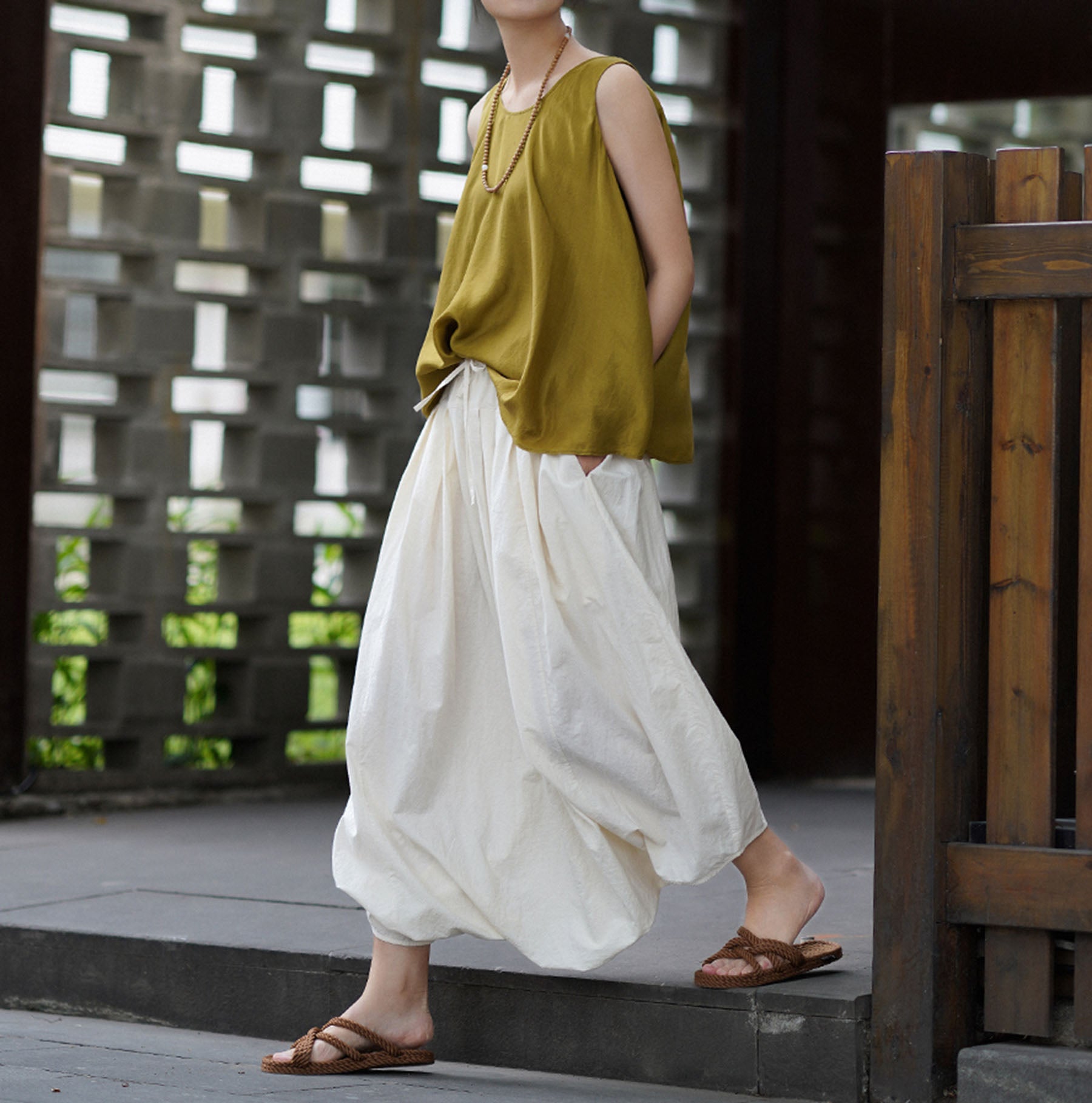 edoa Asymmetric Harem Pants 