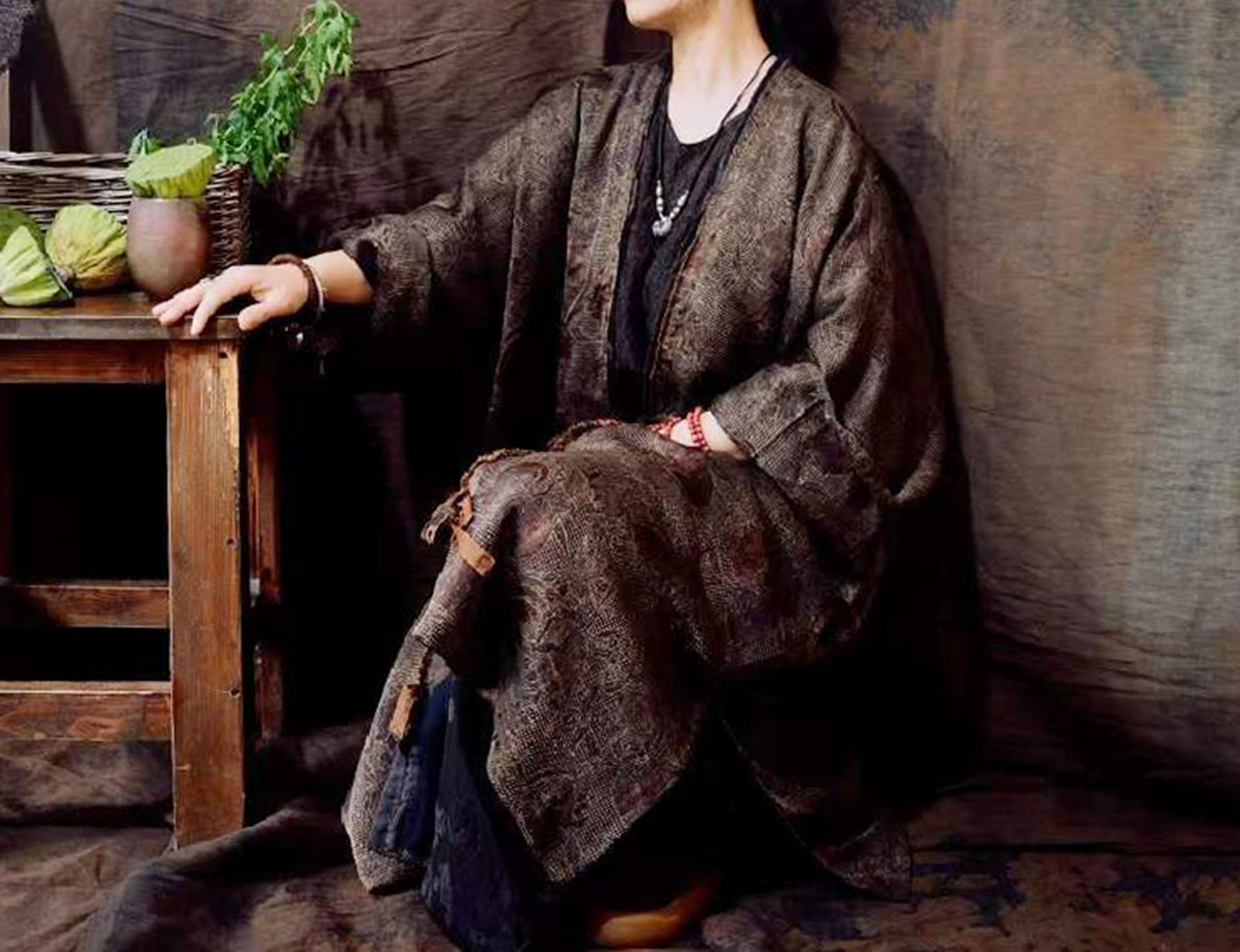 edoa Mud Silk Jacquard Hanfu Coat 