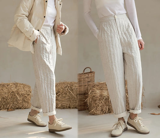 edoa Flax Linen Down Pants