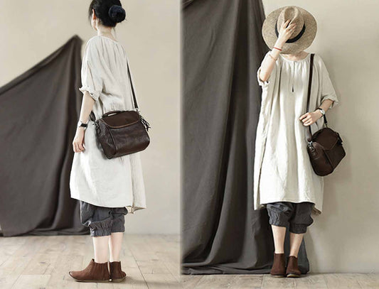 edoa Super Loose Linen Tunic Dress 