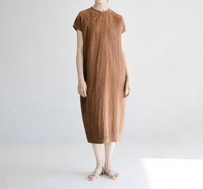 edoa Cracked Mud Silk Qipao Dress