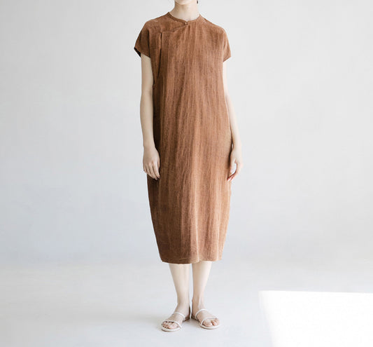 edoa Cracked Mud Silk Qipao Dress