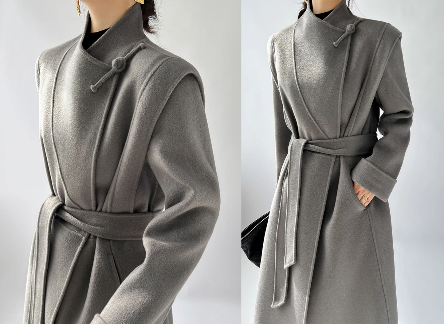edoa Premium Double Faced Wool Chinese Coat