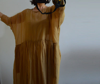 edoa Oversized Silk Cotton Blend Gauze Dress