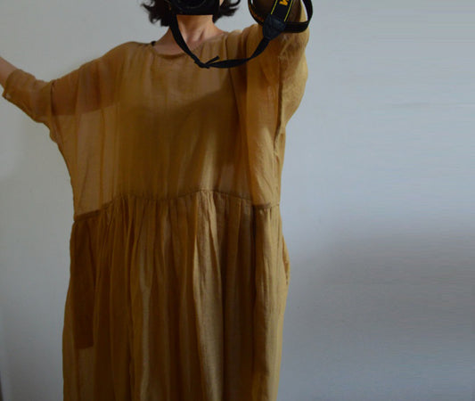 edoa Oversized Silk Cotton Blend Gauze Dress