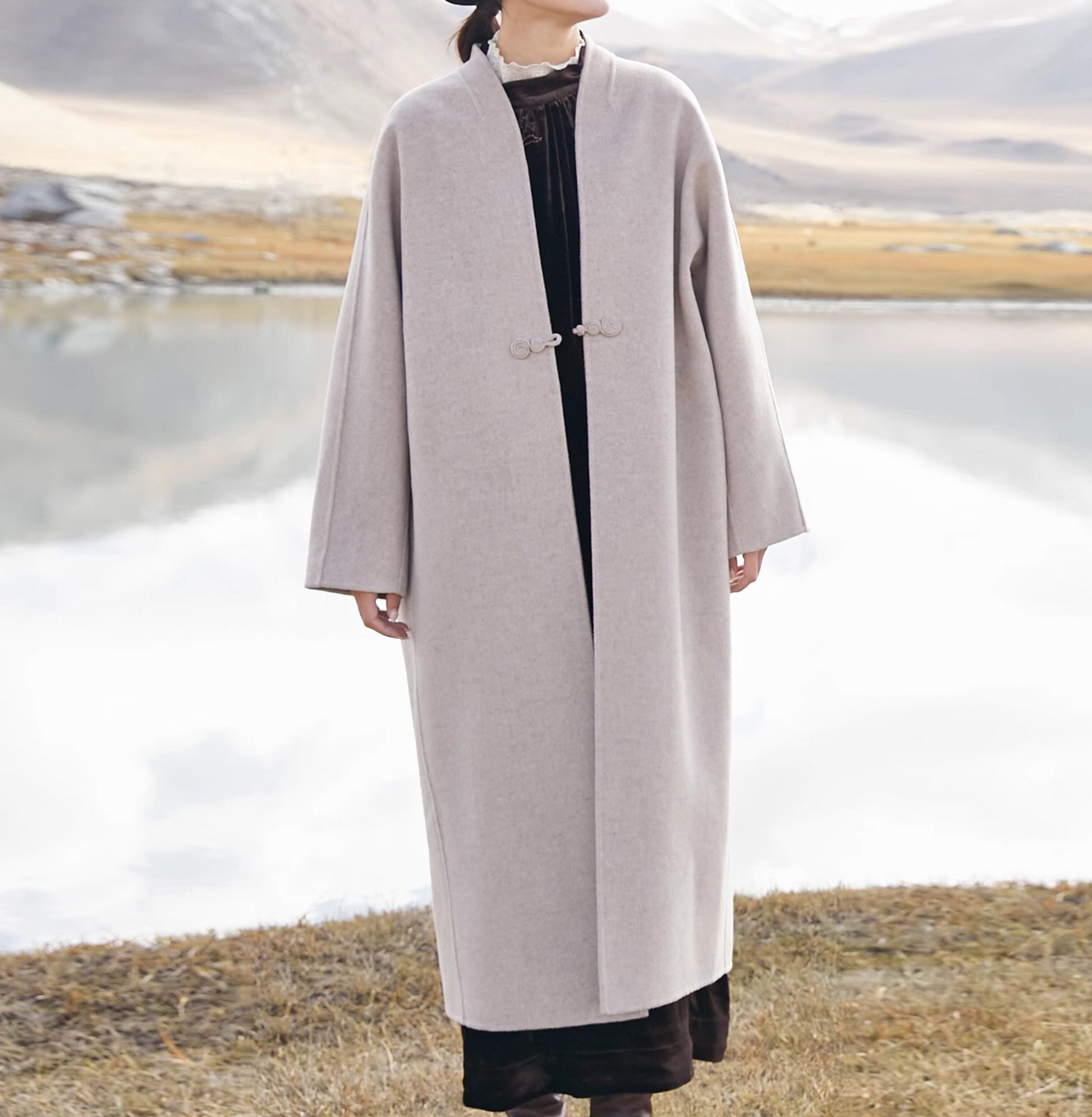 edoa Minimalist Modern Chinese Double Face Wool Coat