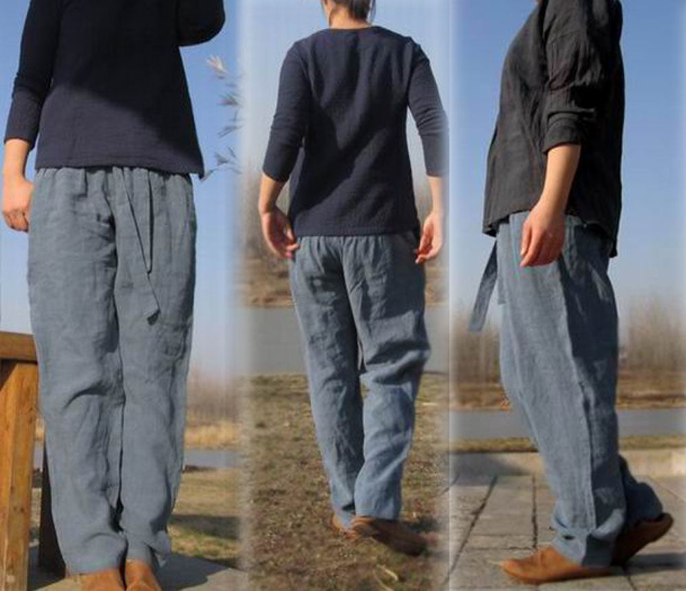 Eco Friendly Boyfriend Ramie Blend Trousers pa0181 177