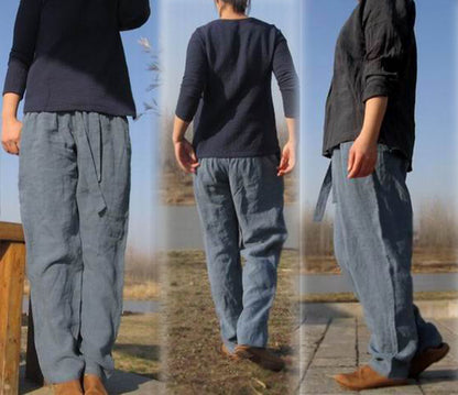 Eco Friendly Boyfriend Ramie Blend Trousers pa0181 177