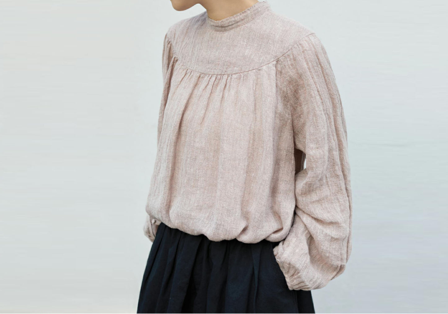 edoa Yarn Dyed Linen blend Blouse