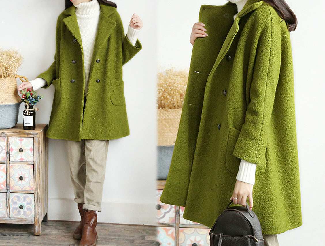edoa  Loop-Yarns Wool Oversized Coat 