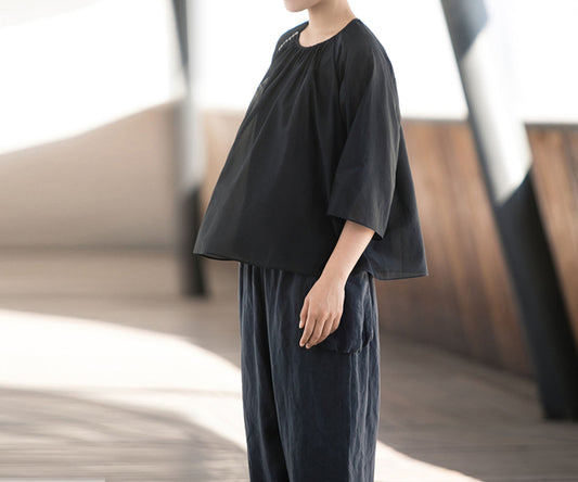 edoa Black Trapeze Blouse