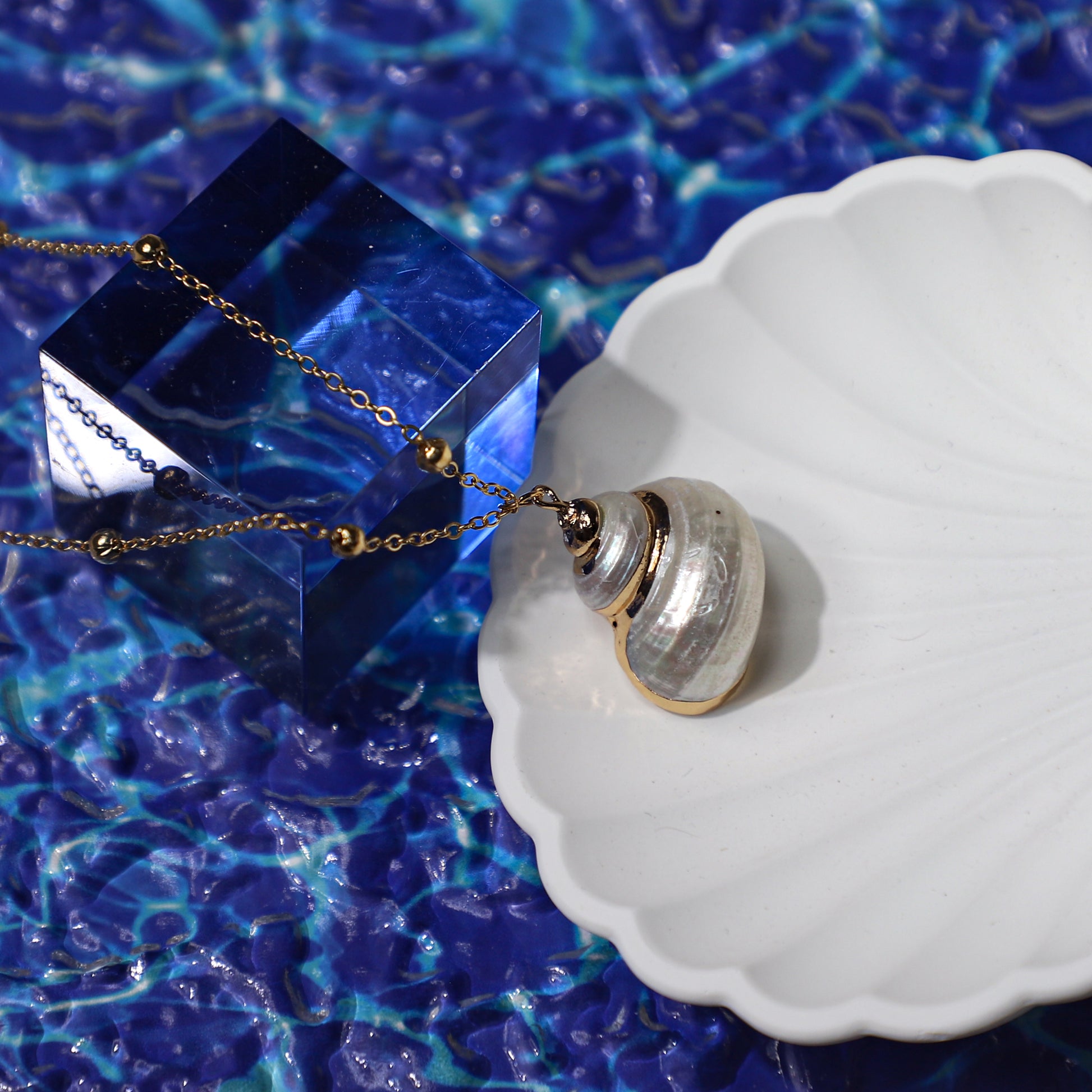 edoa Riviera Gold Dipped Conch Necklace