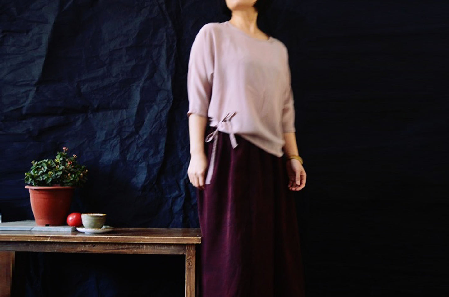 Minimalist Silk Crepe Top to0266 A224