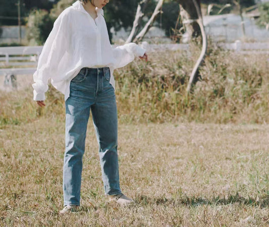 edoa Oversizecd Classic Linen Button Uo Shirt