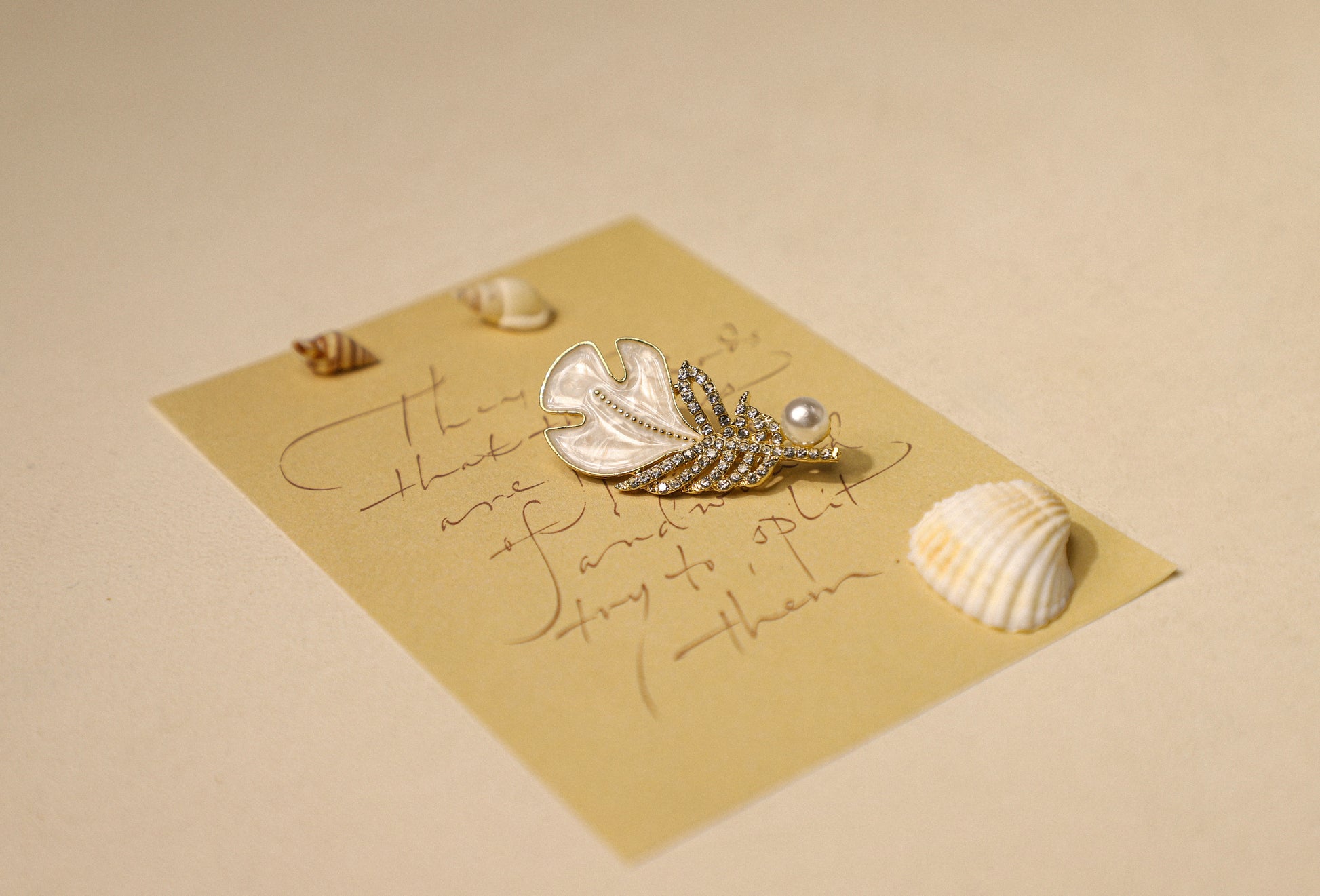 edoa Mother of Pearl Feather Brooch