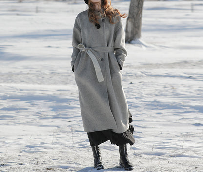 edoa Two-tone Double Faced Wool Coat